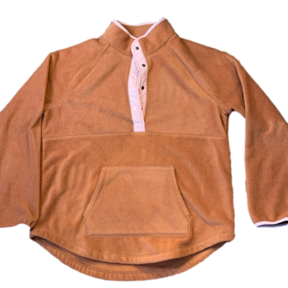 Large Sonoma peach/pink trim pullover on rack